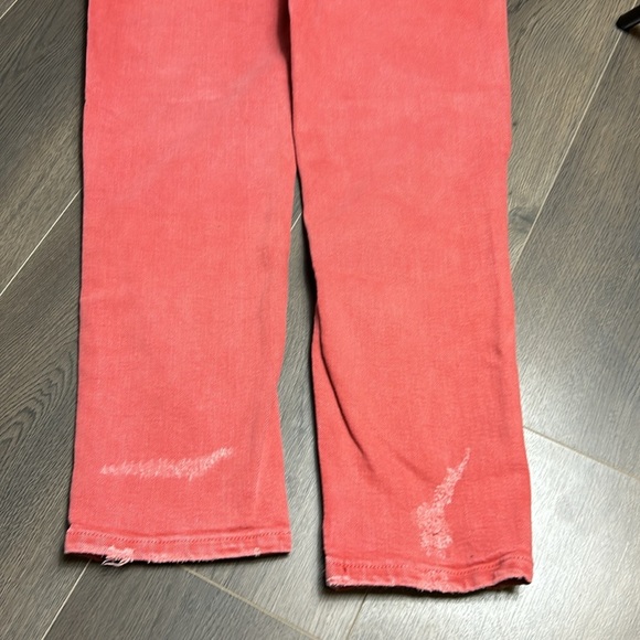 Pilcro and Letterpress High Rise Slim Distressed Jeans Coral - Picture 12 of 14